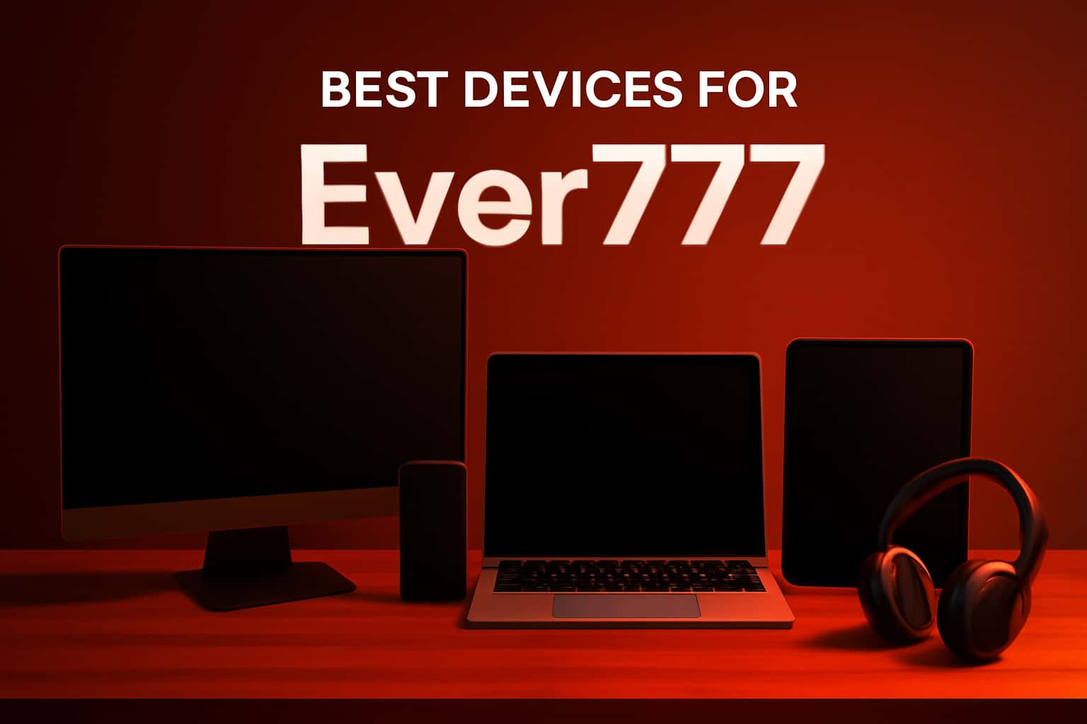 An informative visualization of devices that support Ever777, emphasizing security and performance.