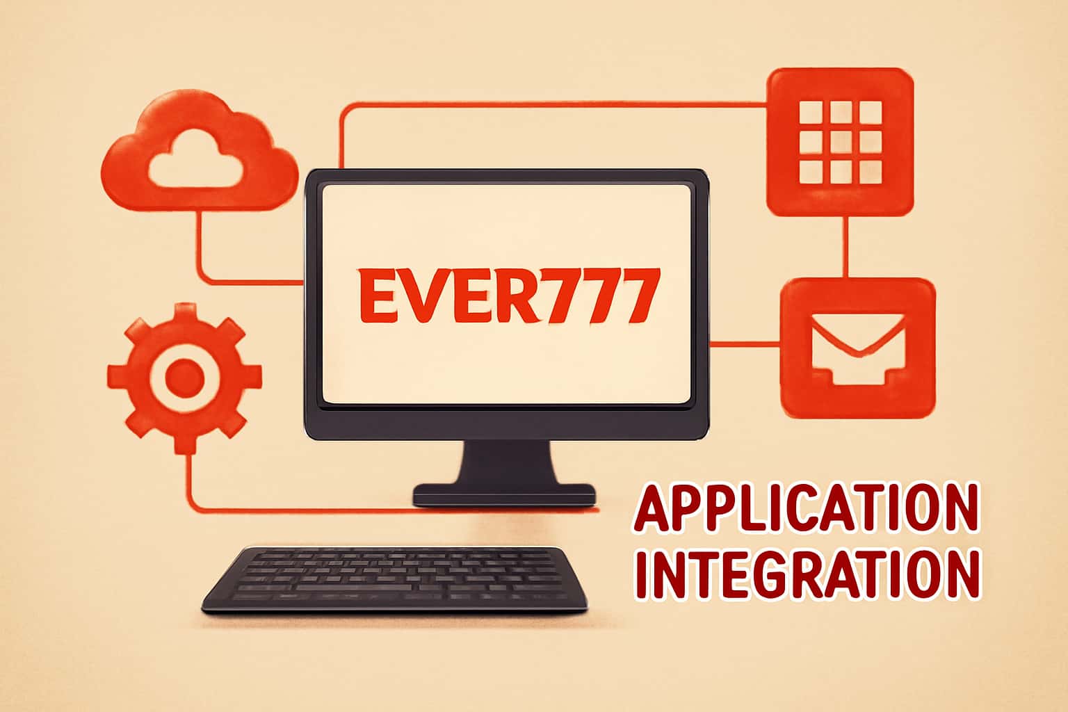 An informational scene illustrating Ever777 Application Integration.