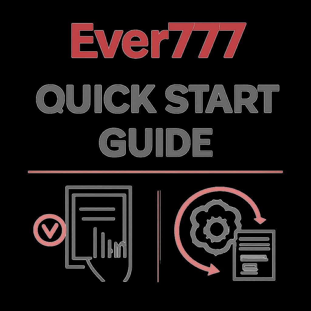 An educational diagram illustrating the main features of the Ever777 Quick Start Guide.