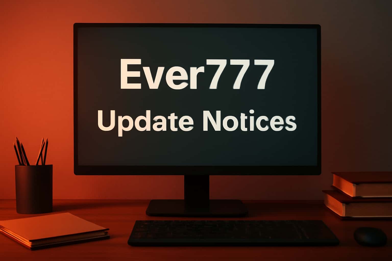 An informational graphic illustrating Ever777 update notices.