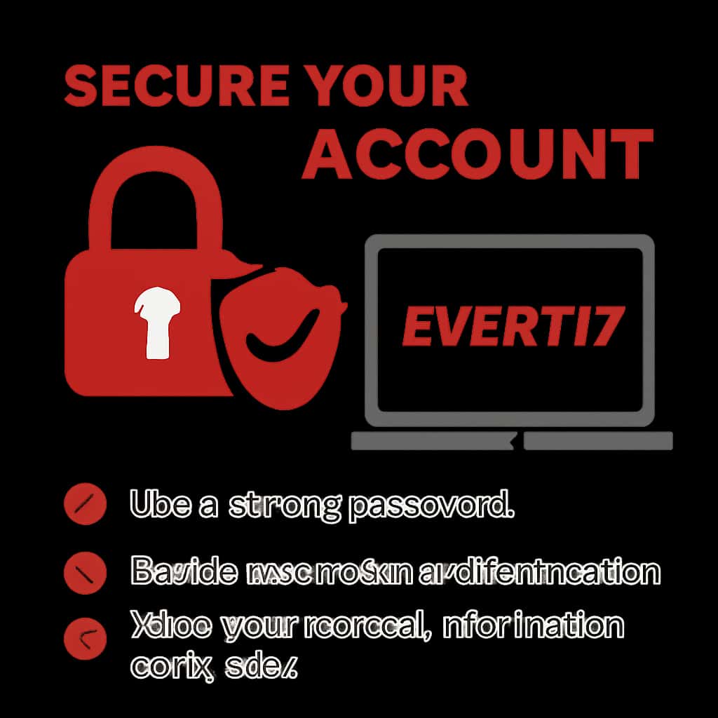 An educational diagram illustrating security measures for the Ever777 account.