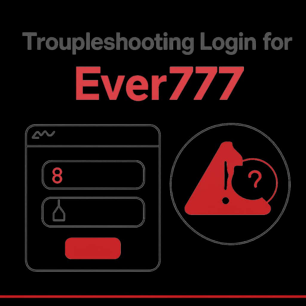 An illustration that outlines the steps for troubleshooting login issues with Ever777.