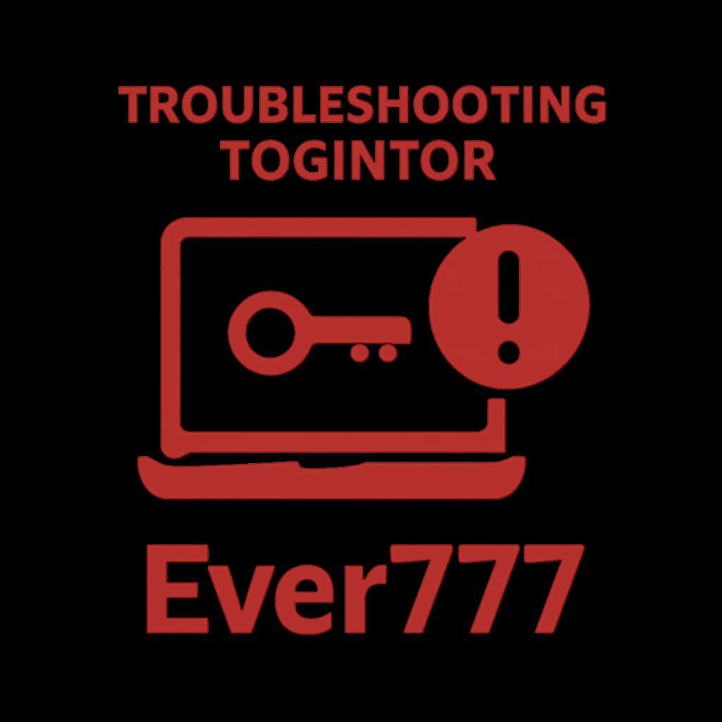 An icon illustrating the concept of troubleshooting login for Ever777, designed in a minimalistic style.